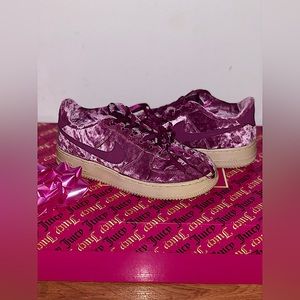 Purple Velvet Nike Air Force 1s.